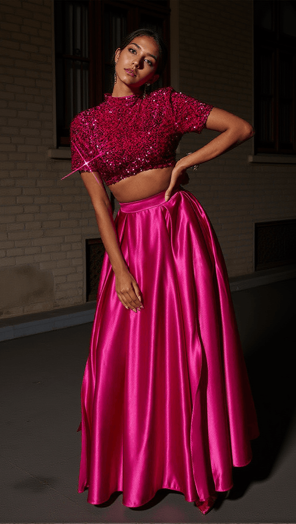 AIIZIE GINEBRA SHORT SLEEVE SPLIT SKIRT SET - product image