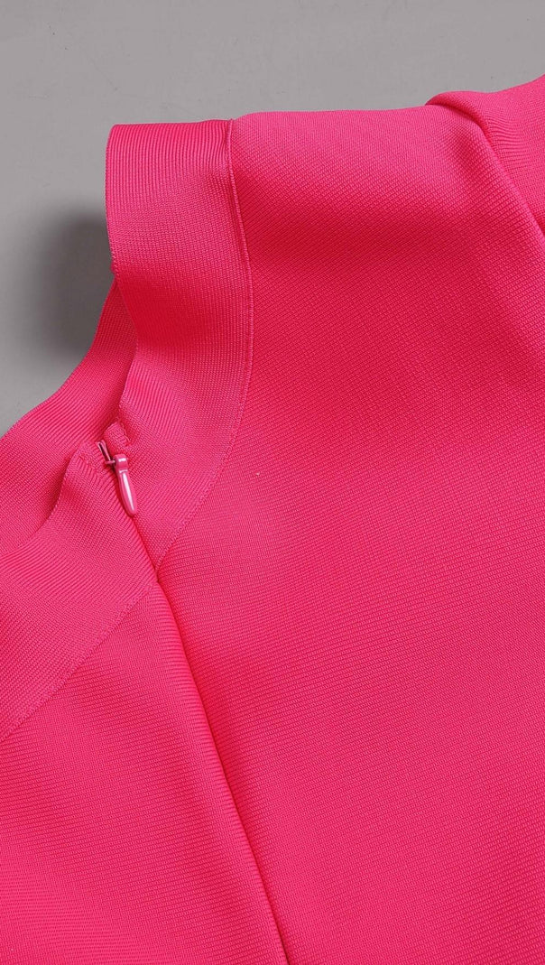 AIIZIE ONE SHOULDER MIDI DRESS IN PINK - product image