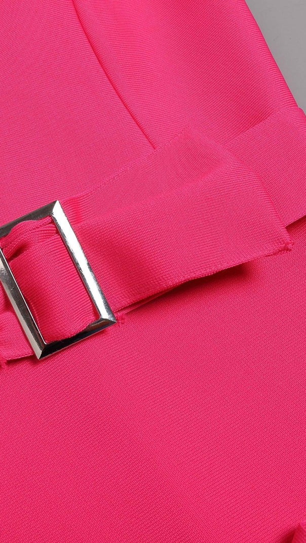 AIIZIE ONE SHOULDER MIDI DRESS IN PINK - product image
