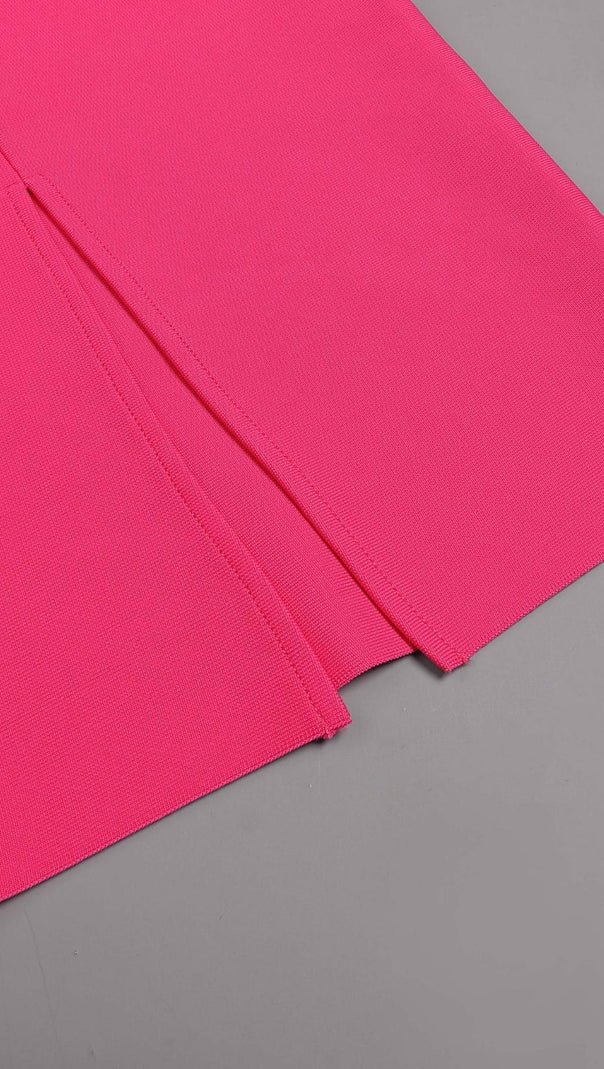 AIIZIE ONE SHOULDER MIDI DRESS IN PINK - product image