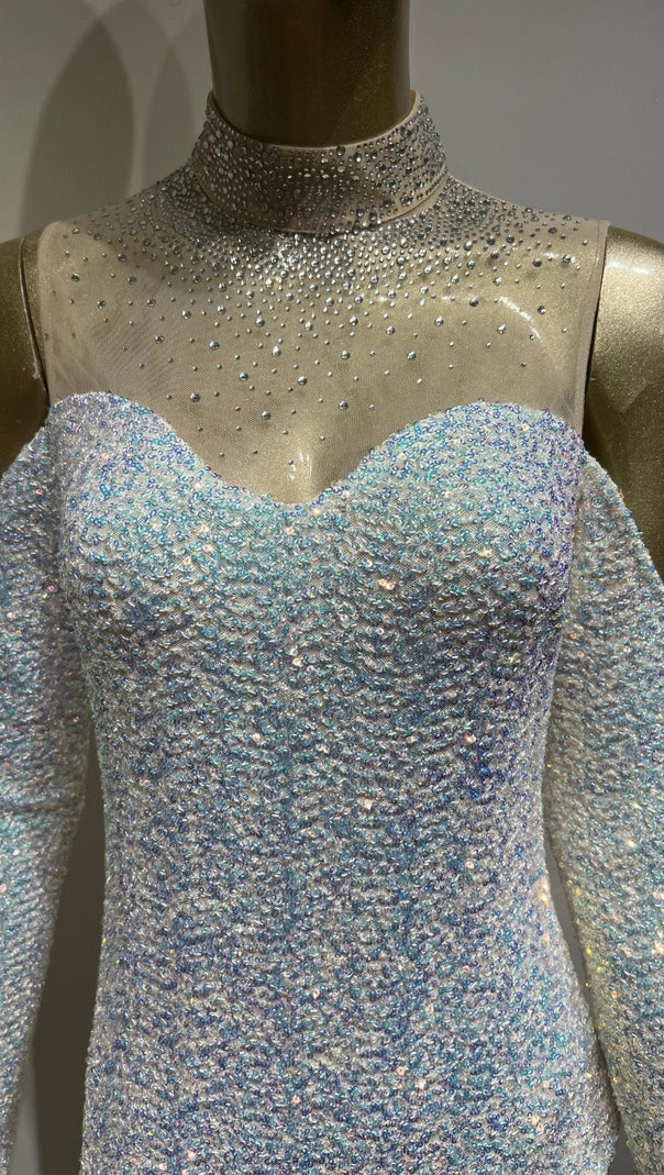 AIIZIE SEQUIN MINI DRESS IN SILVER - product image