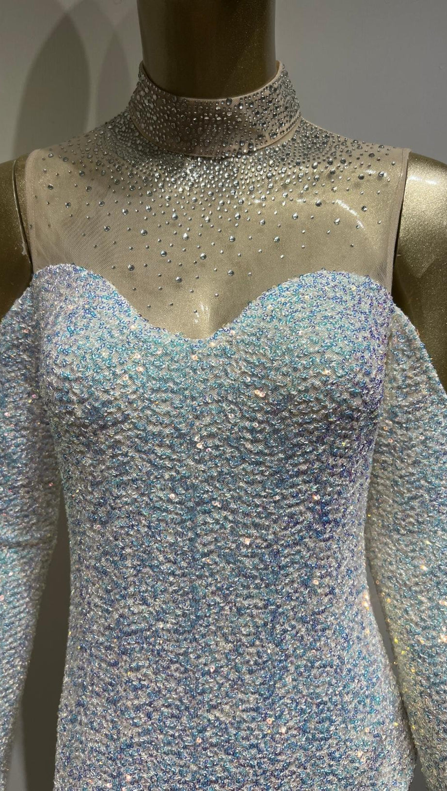 SEQUIN MINI DRESS IN SILVER