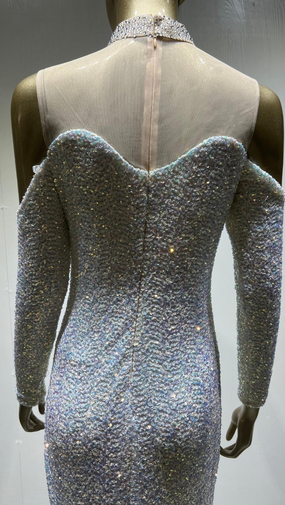 SEQUIN MINI DRESS IN SILVER