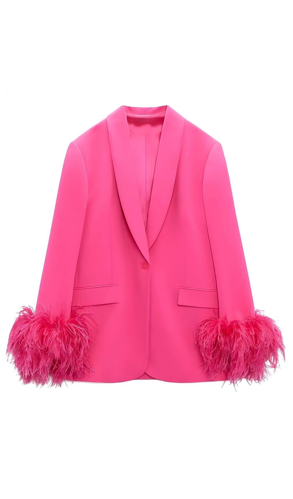 Federjackenanzug in Pink