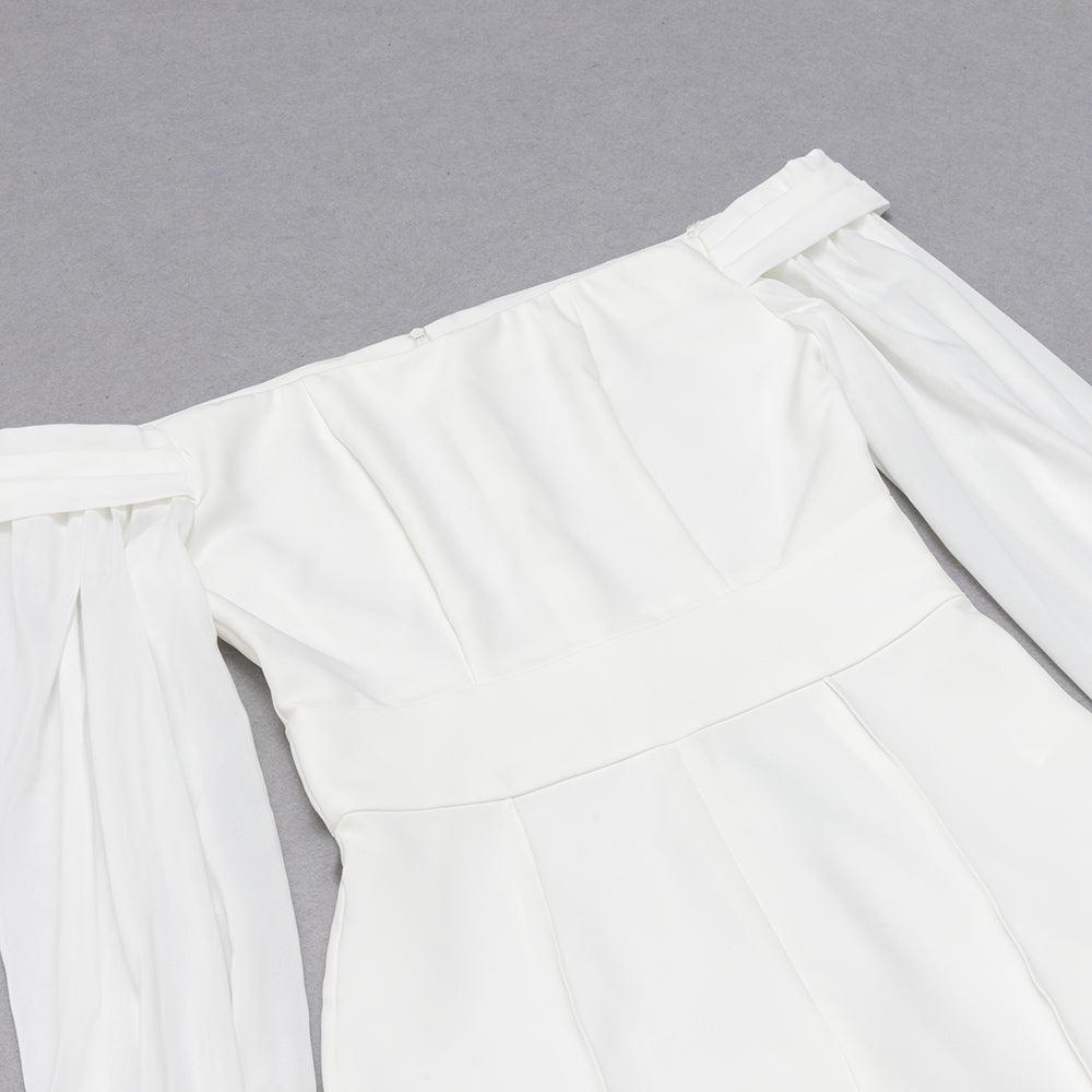 AIIZIE STRAPLESS LONG SLEEVES JUMPSUIT IN WHITE - product image