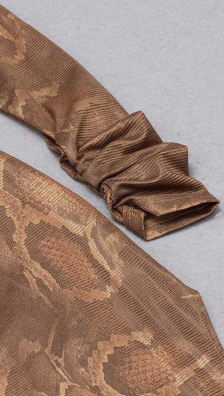 LONG SLEEVES V NECK MIDI DRESS