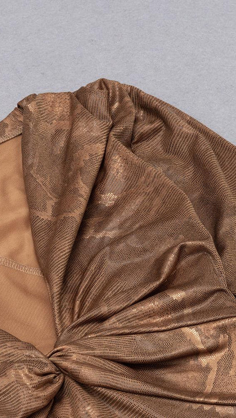 LONG SLEEVES V NECK MIDI DRESS