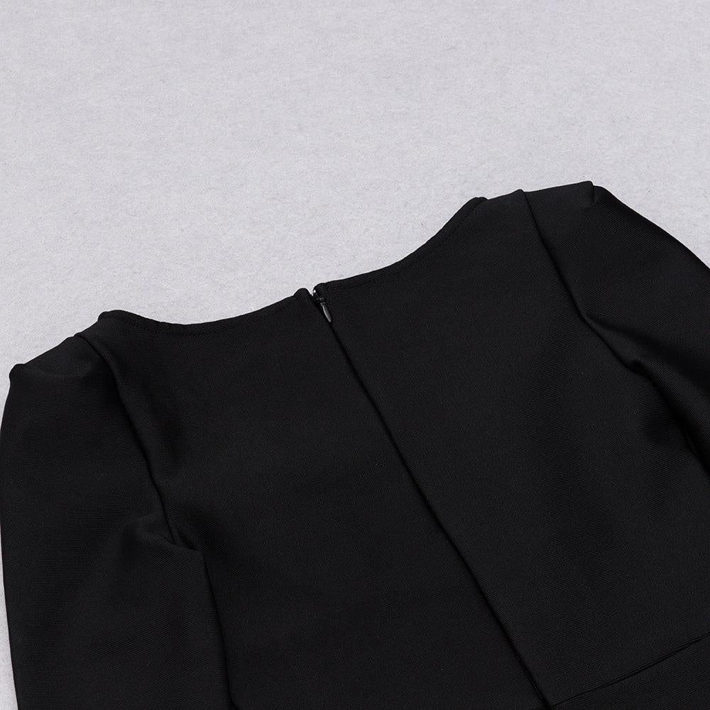 AIIZIE CUT OUT LONG SLEEVES MIDI DRESS IN BLACK - product image