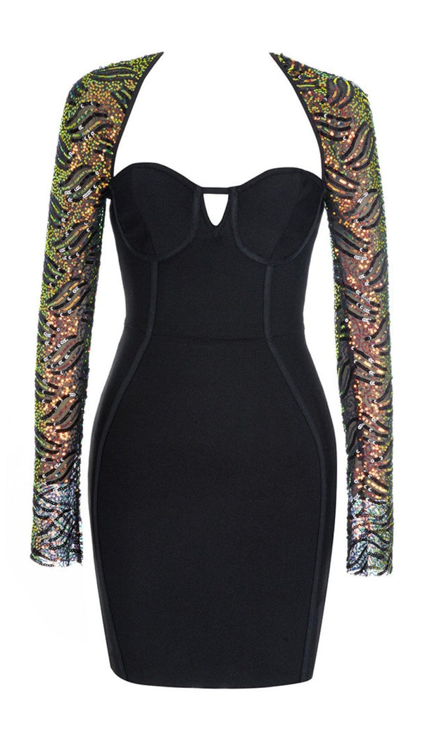 AIIZIE LONG SLEEVES BODYCON MINI DRESS - product image