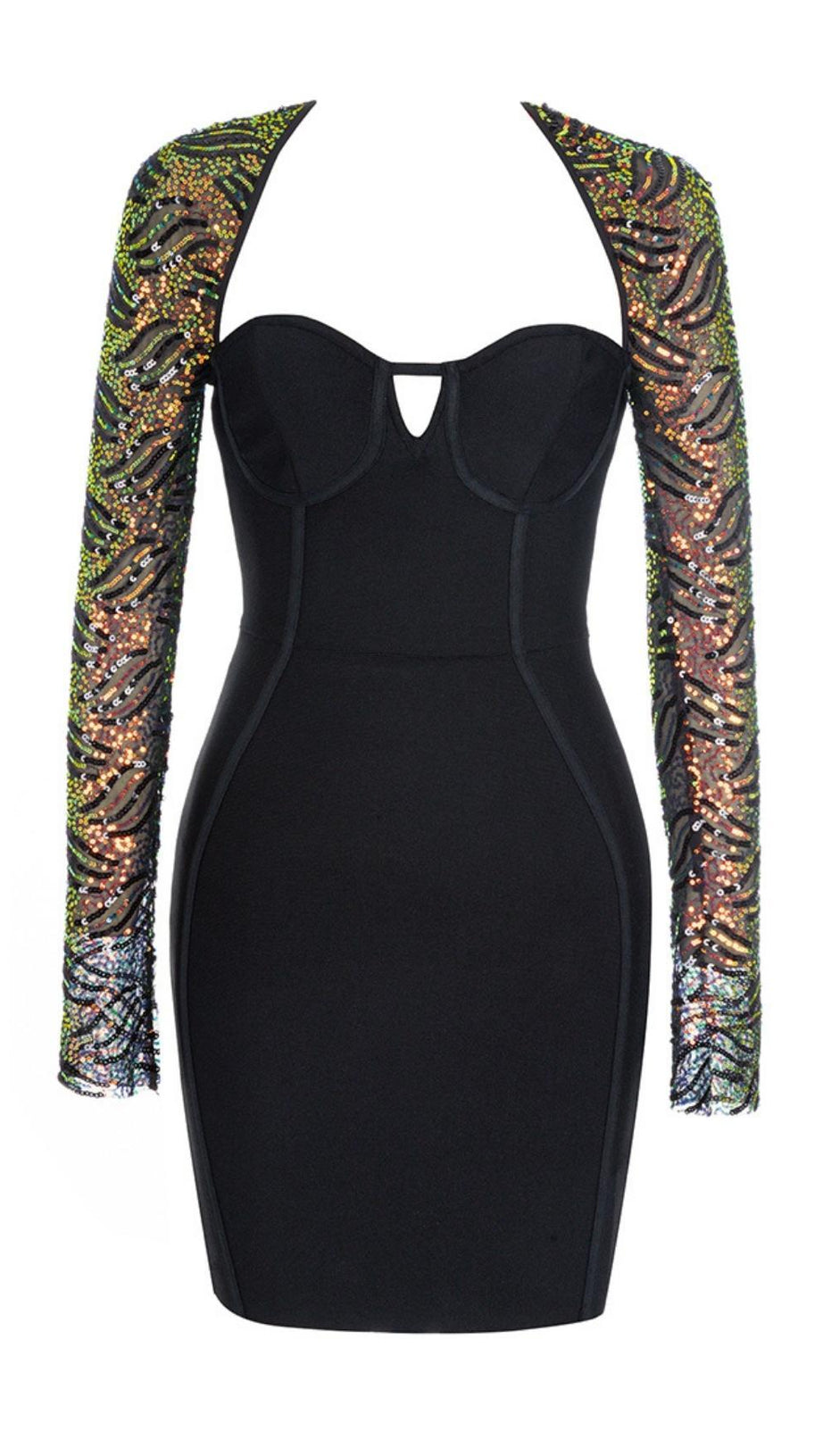 LONG SLEEVES BODYCON MINI DRESS