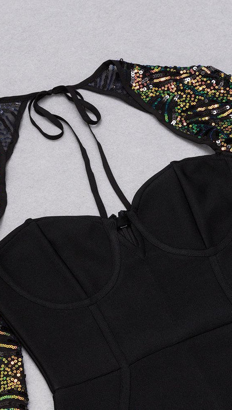 LONG SLEEVES BODYCON MINI DRESS