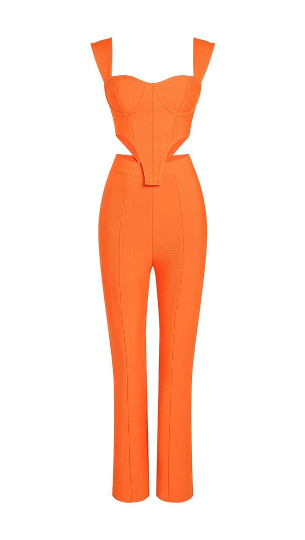 AIIZIE BANDAGE CUT OUT TWO PIECE SET IN ORANGE - product image