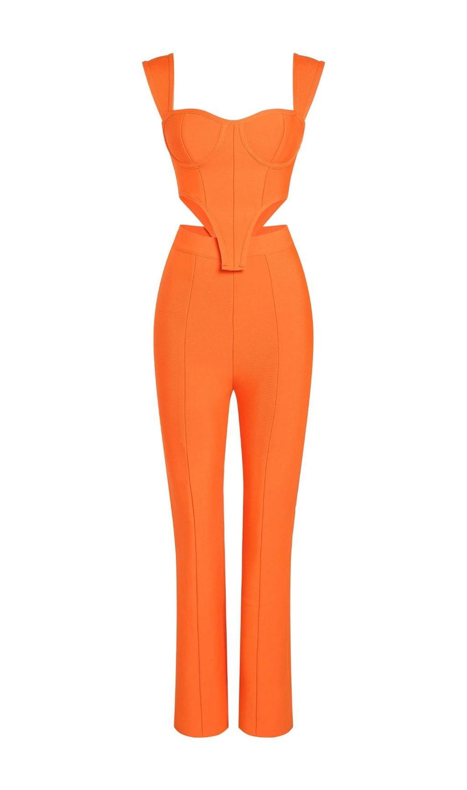 SET DI DUE PEZZI CON BENDA TAGLIO ARANCIONE