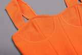 BANDAGE CUT OUT TWO PIECE SET IN ORANGE