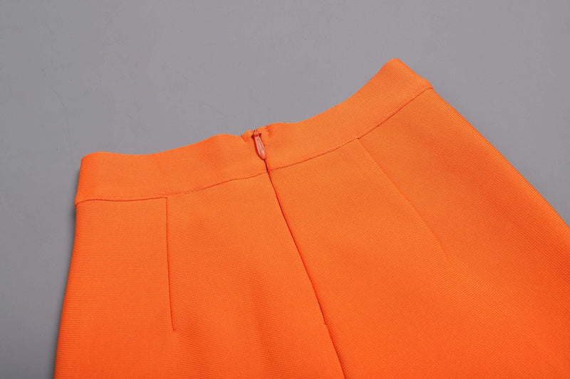 BANDAGE CUT OUT TWO PIECE SET IN ORANGE