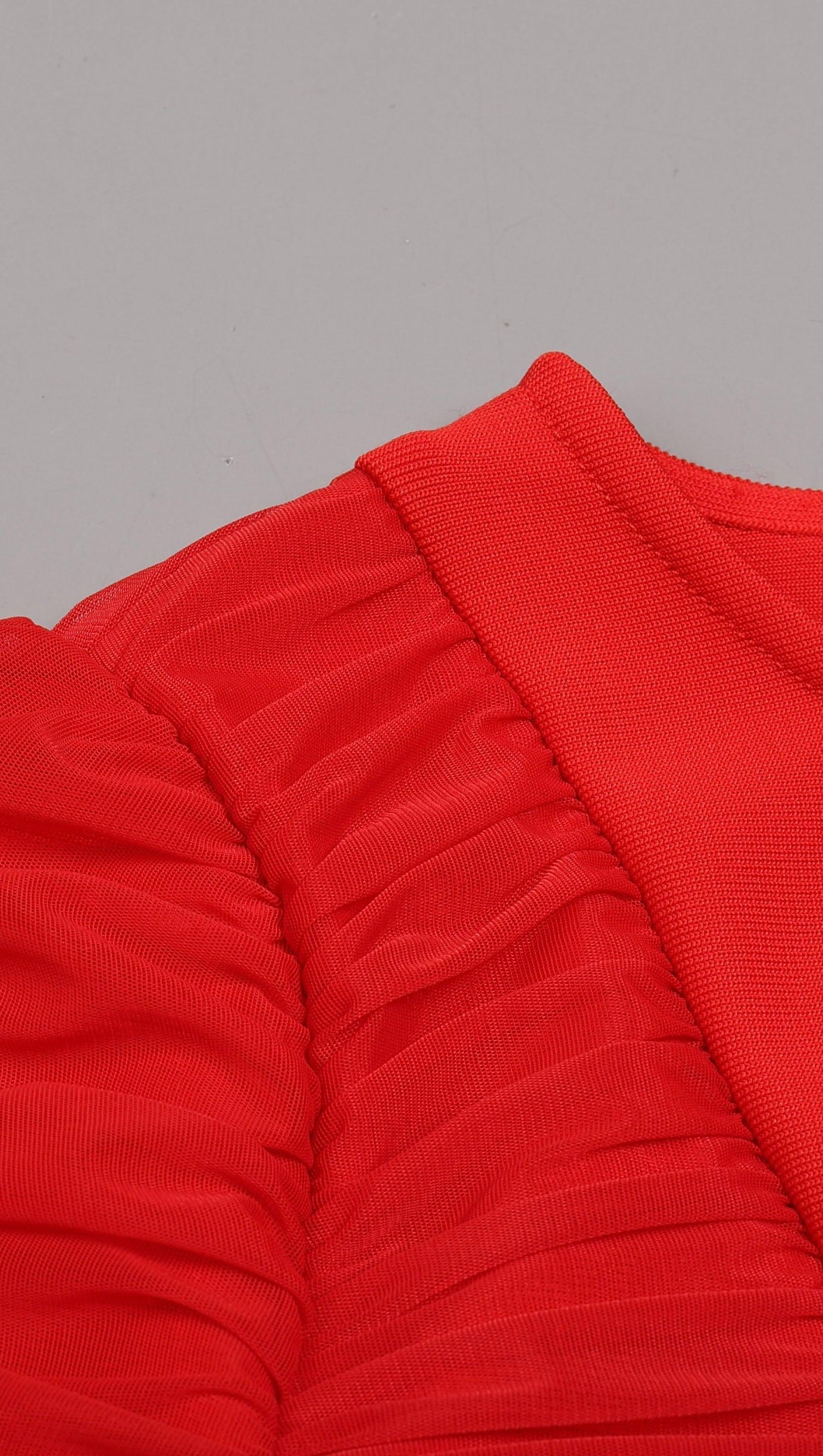 ONE SHOULDER RUCHED MINI DRESS IN RED