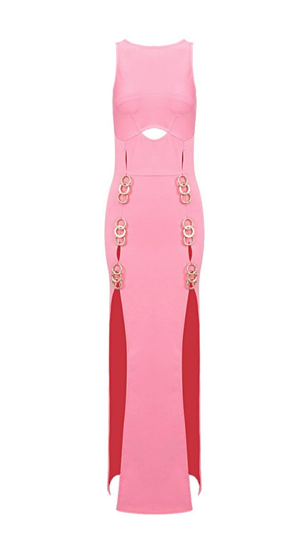 AIIZIE STRAPLESS CUT OUT MAXI DRESS IN PINK - product image