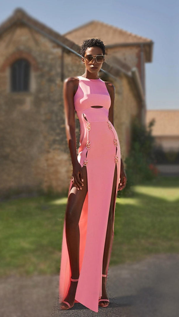 AIIZIE STRAPLESS CUT OUT MAXI DRESS IN PINK - product image