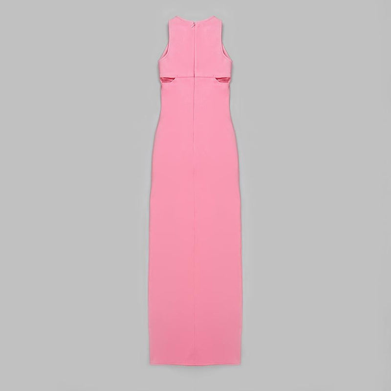 STRAPLESS CUT OUT MAXI DRESS IN PINK