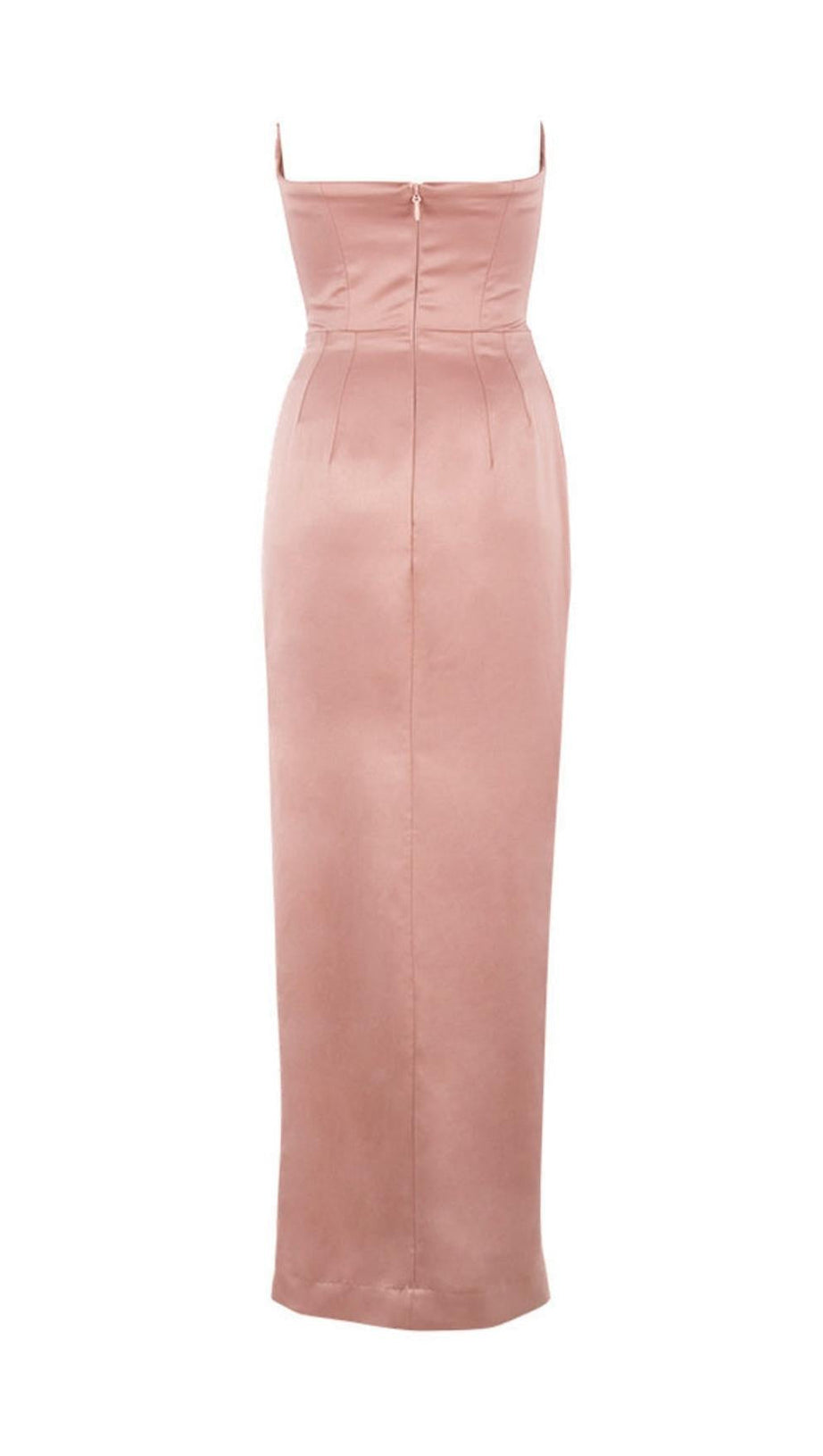 STRAPLESS BODYCON RUCHED MAXI DRESS