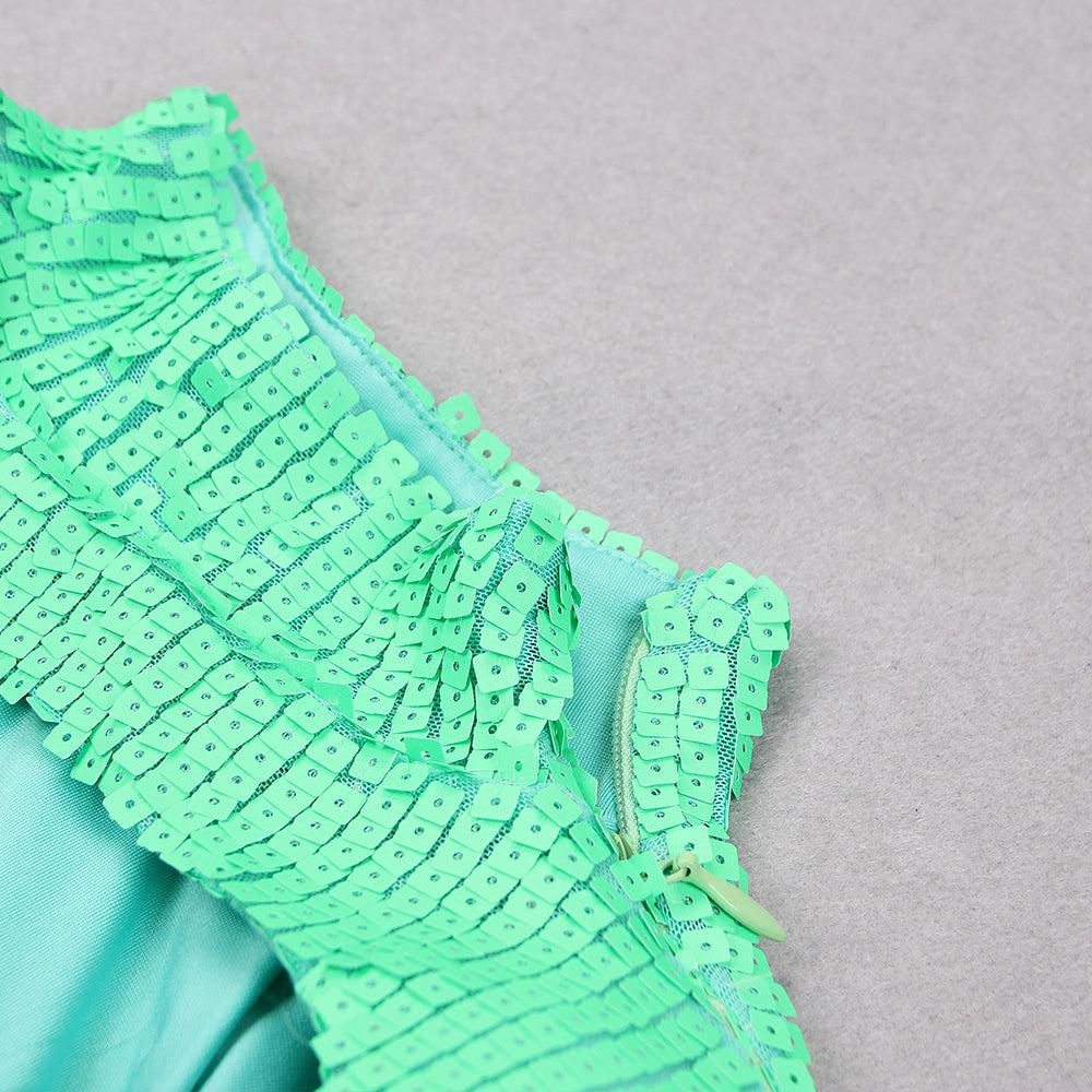 AIIZIE LONG SLEEVES BODYCON MIDI DRESS IN GREEN - product image