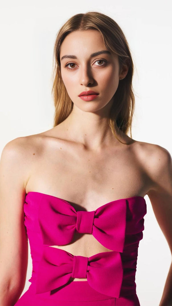AIIZIE CUT OUT STRAP MINI DRESS IN PINK - product image