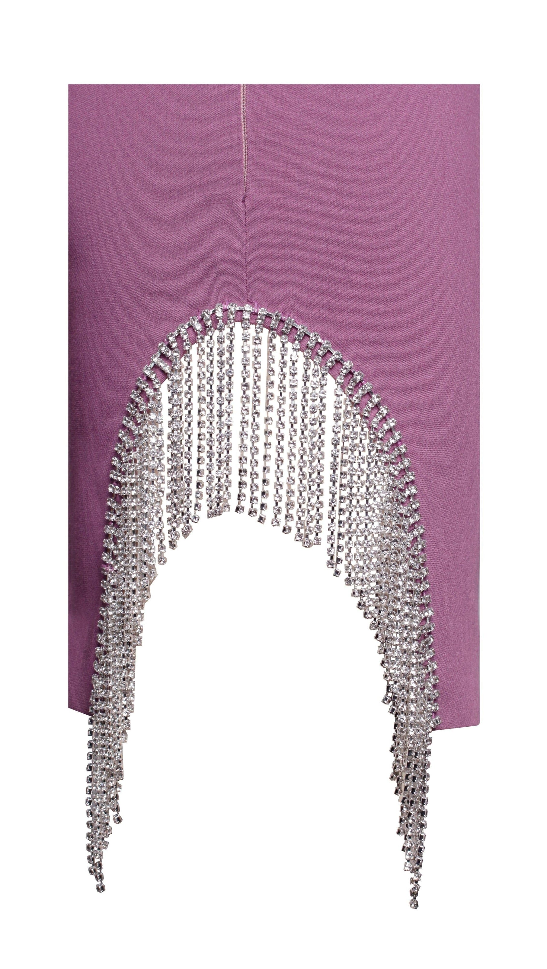 SET DUE PEZZI CON FRANGE DI CRISTALLO