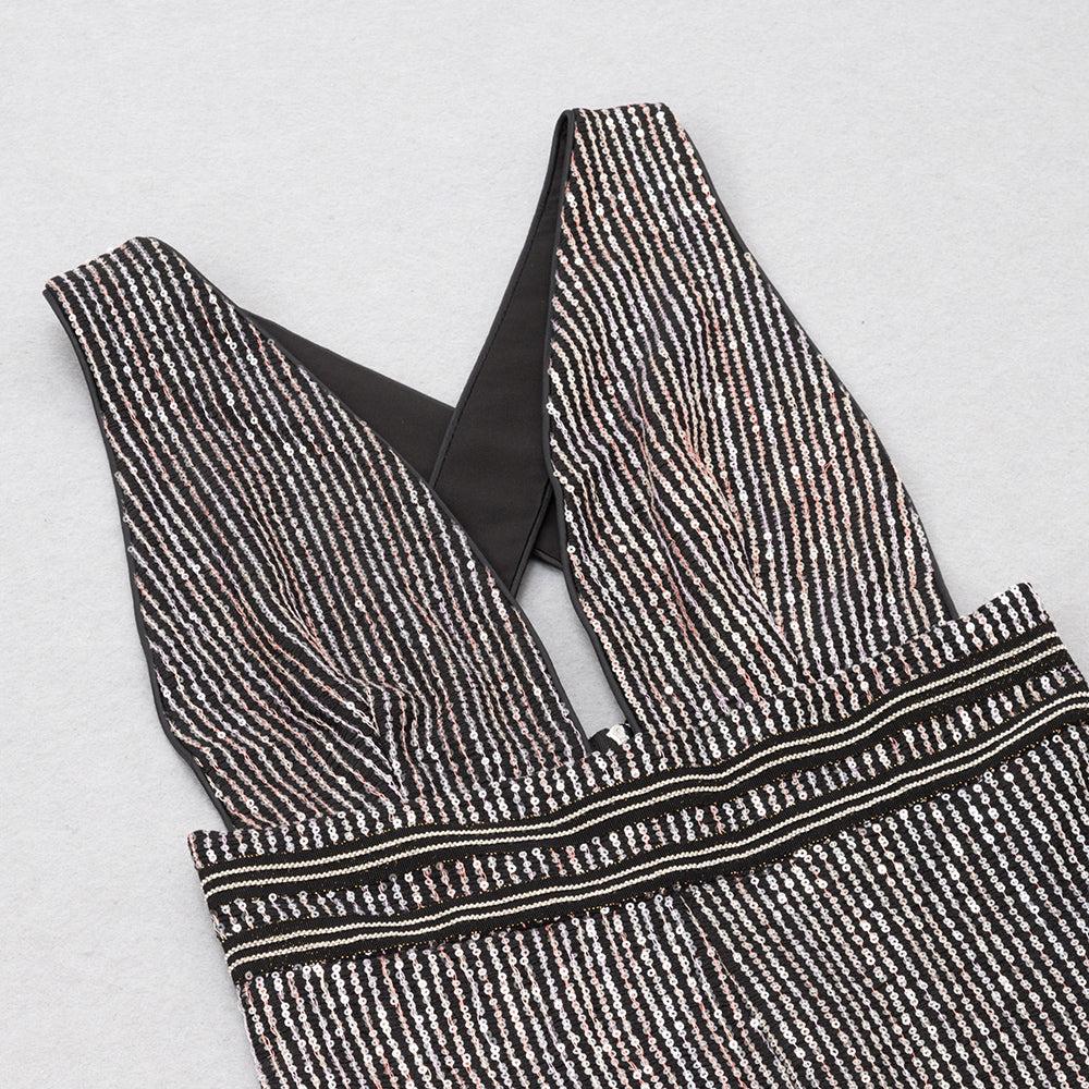 Cut Out V Neck Maxi Dress