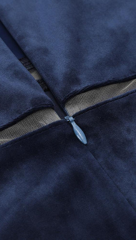 LONG SLEEVES BODYCON MIDI DRESS IN BLUE