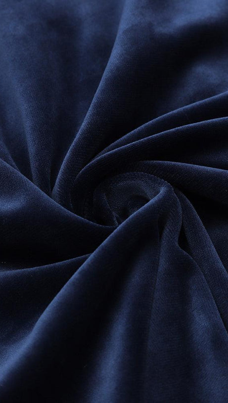 LONG SLEEVES BODYCON MIDI DRESS IN BLUE