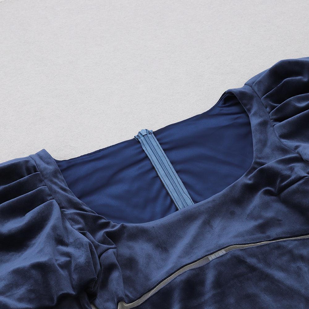 AIIZIE LONG SLEEVES BODYCON MIDI DRESS IN BLUE - product image