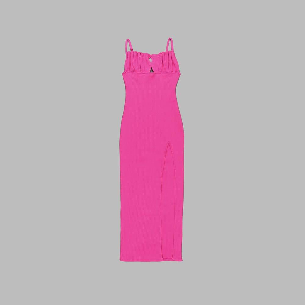 AIIZIE KNIT DRESS WITHOUT SLIT AND SEASHELLS BREAST PINK - product image