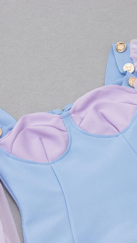 LACE BANDAGE BODYCON MINI DRESS