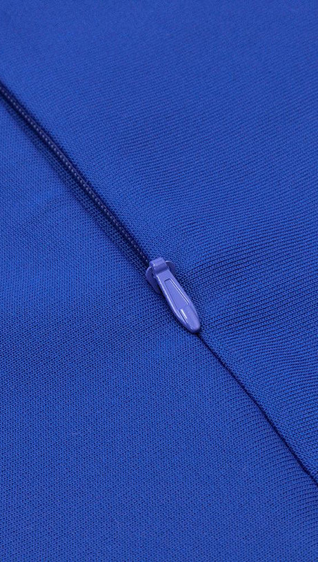 LONG SLEEVES STRAPLESS MIDI DRESS IN BLUE