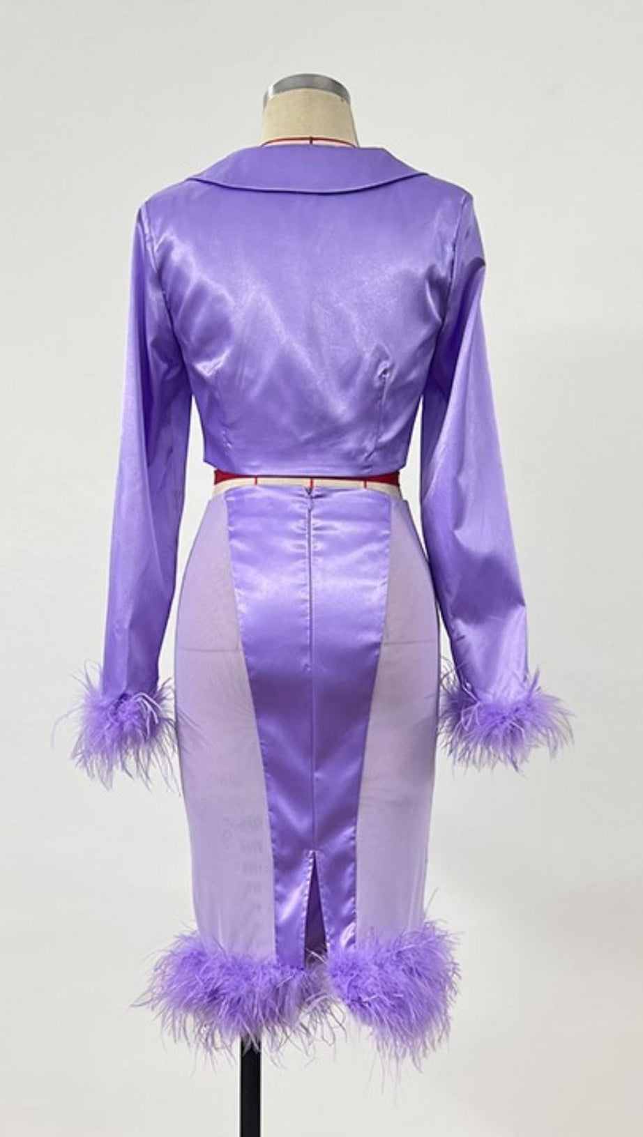 FEATHER TWO PIECE SET IN PURPLE