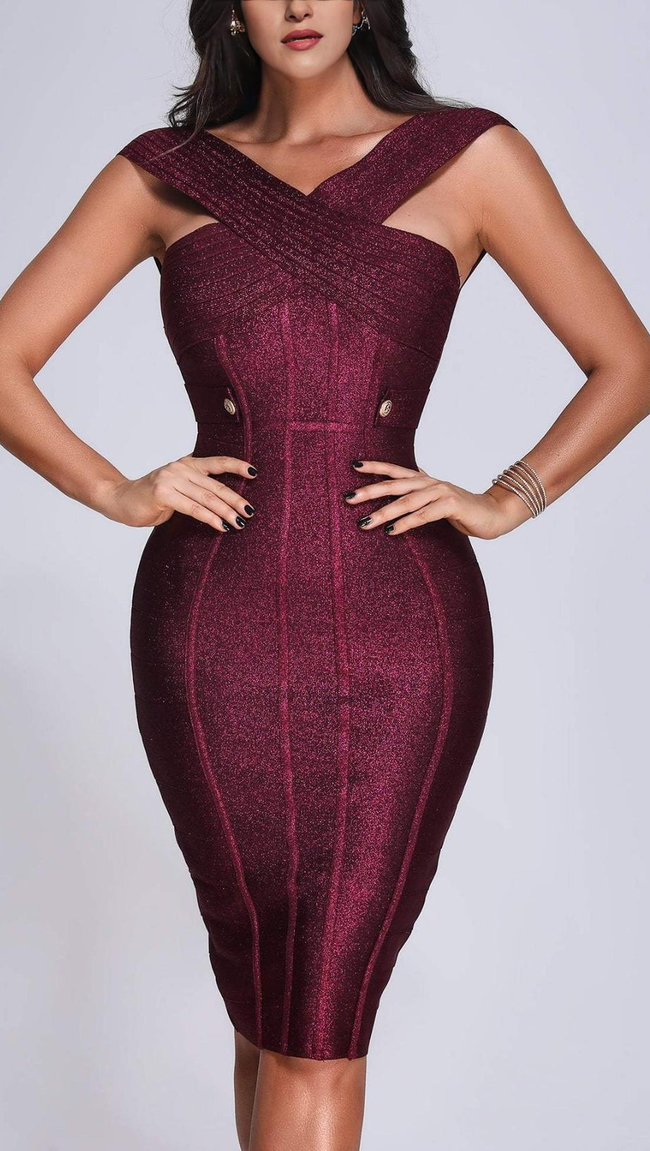 BANDAGE CUT OUT MIDI DRESS IN PINK