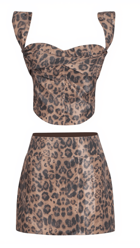 DESMOND LEOPARD SKIRT SET