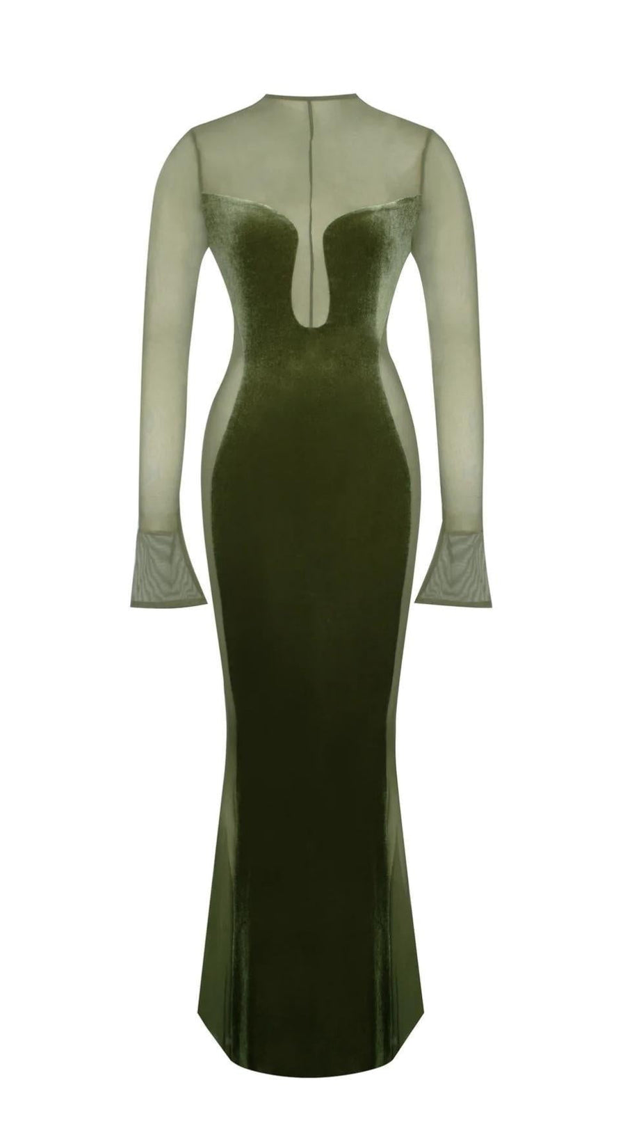 LANGÄRMELIGES MAXIKLEID AUS SPITZE