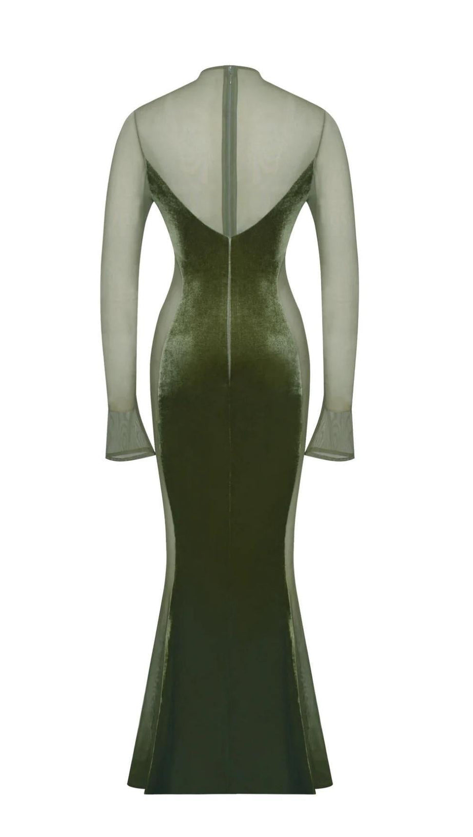 LANGÄRMELIGES MAXIKLEID AUS SPITZE