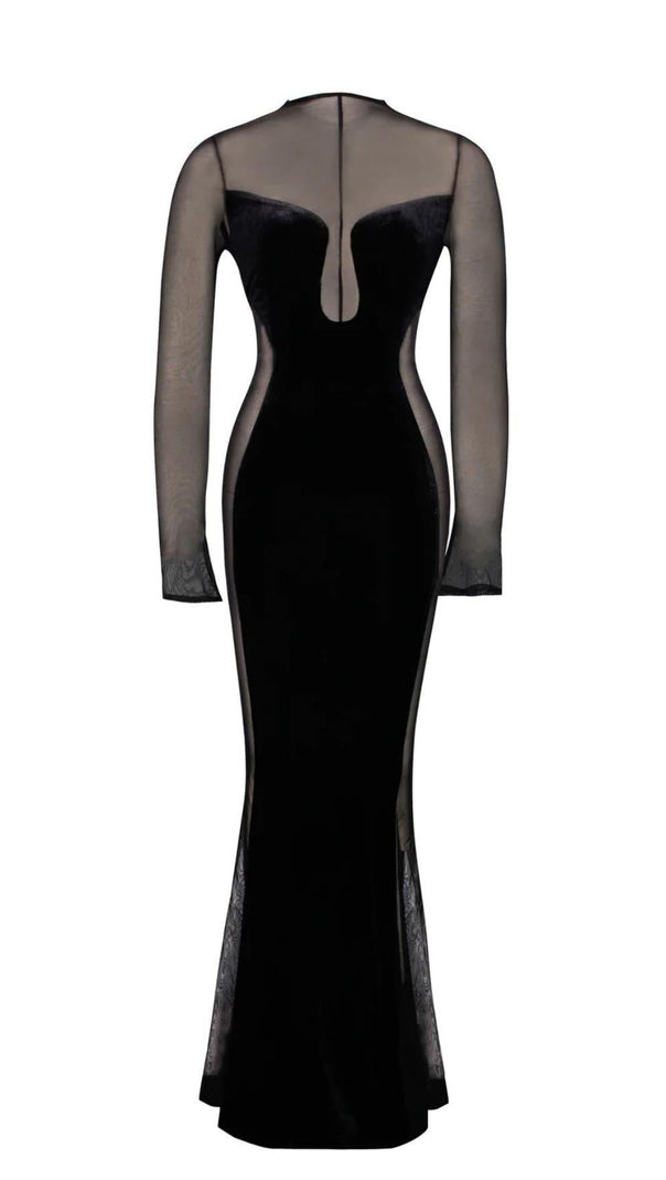 Long Sleeves Lace Maxi Dress