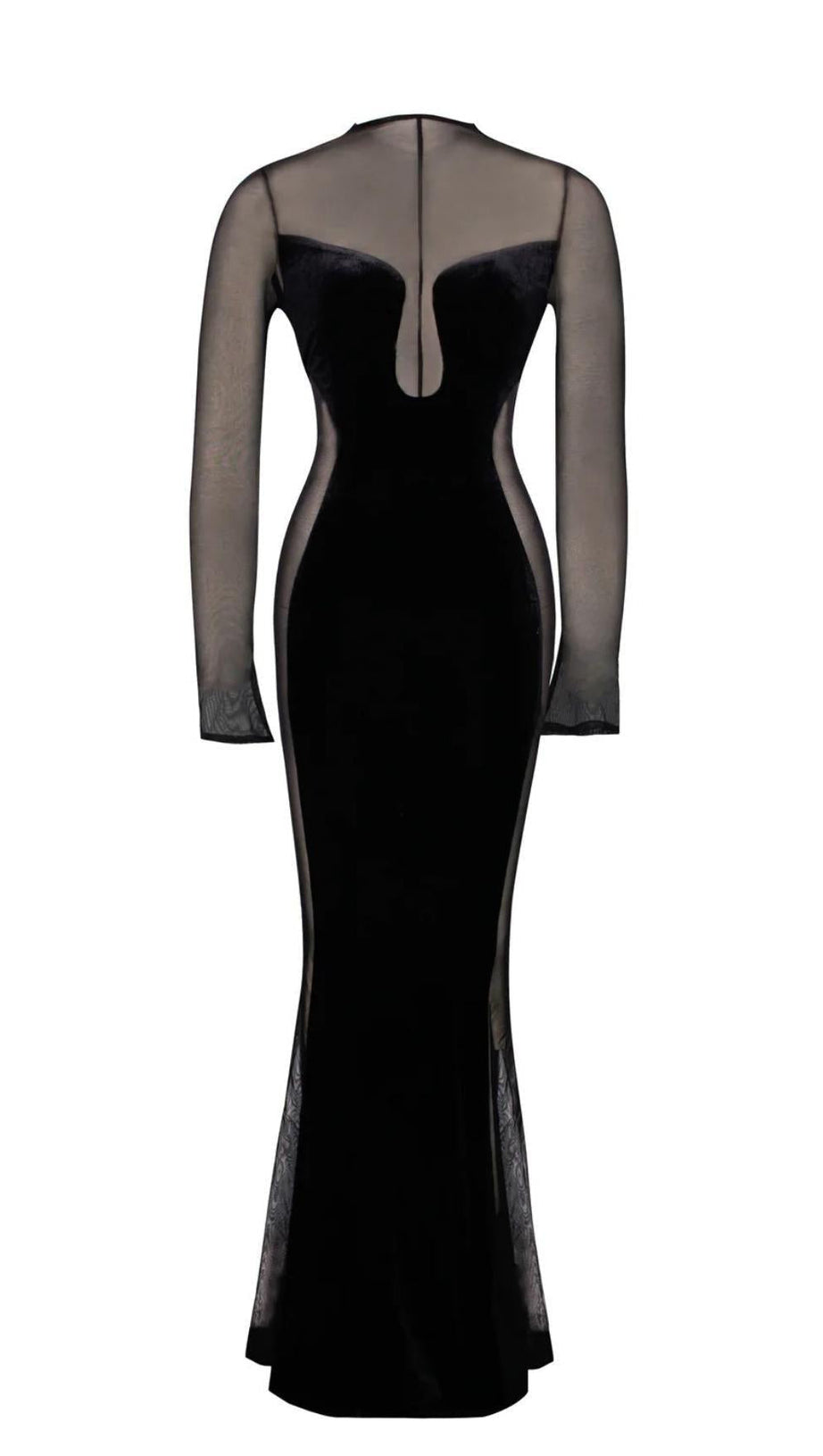 LANGÄRMELIGES MAXIKLEID AUS SPITZE