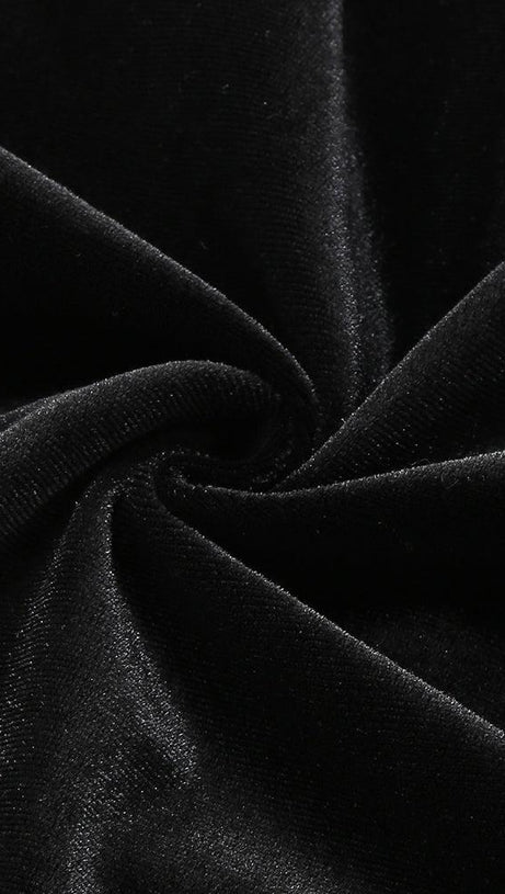 LONG SLEEVES FEATHER MINI DRESS IN BLACK