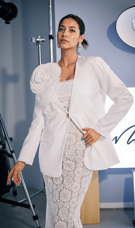 Blazer a fiori con scollo a V Finnley
