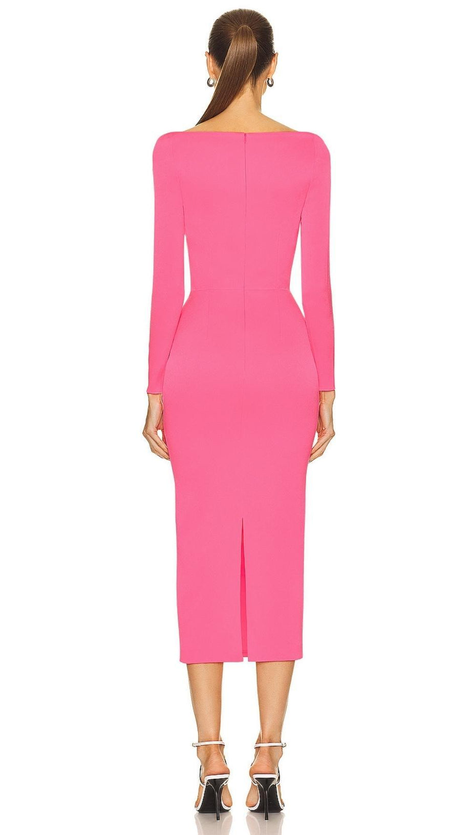 PINK BOW BANDAGE MIDI DRESS