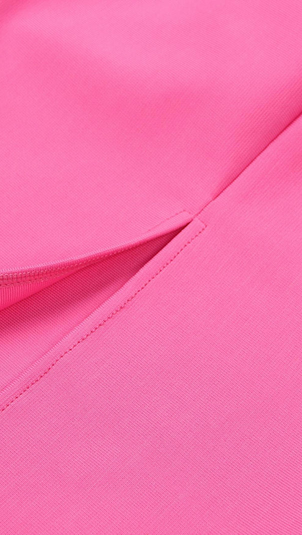 Pink Bow Bandage Midi Dress