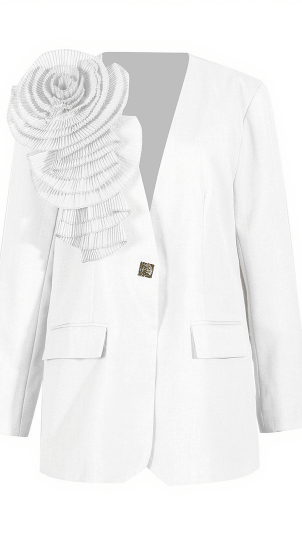 AIIZIE FINNLEY V NECK FLOWER BLAZER - product image