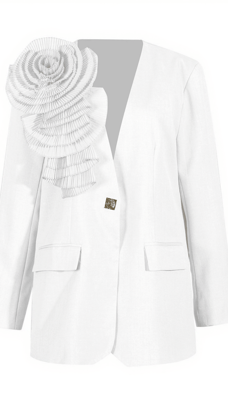 FINNLEY V NECK FLOWER BLAZER