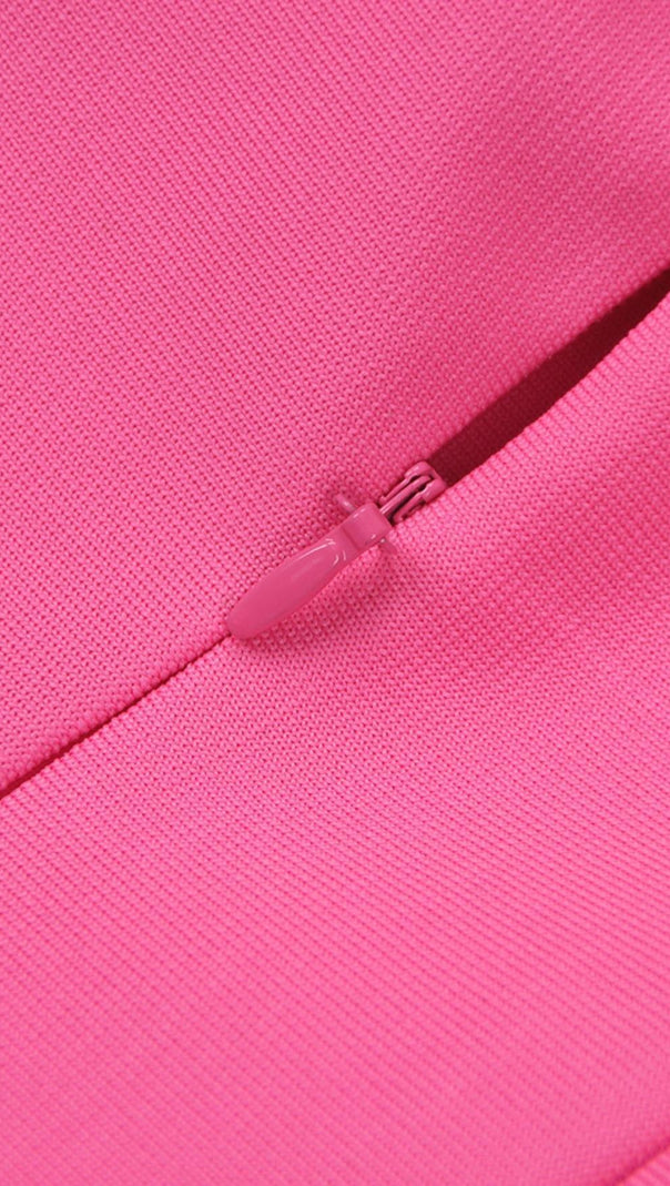 Pink Bow Bandage Midi Dress