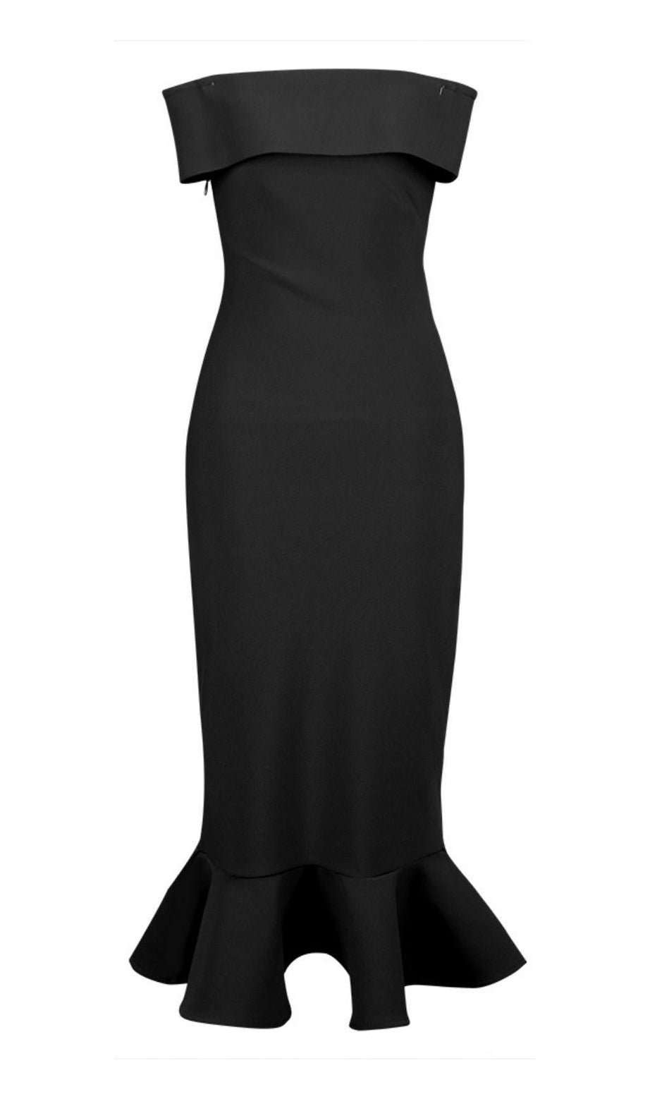 Figurbetontes, trägerloses MIDIKLEID
