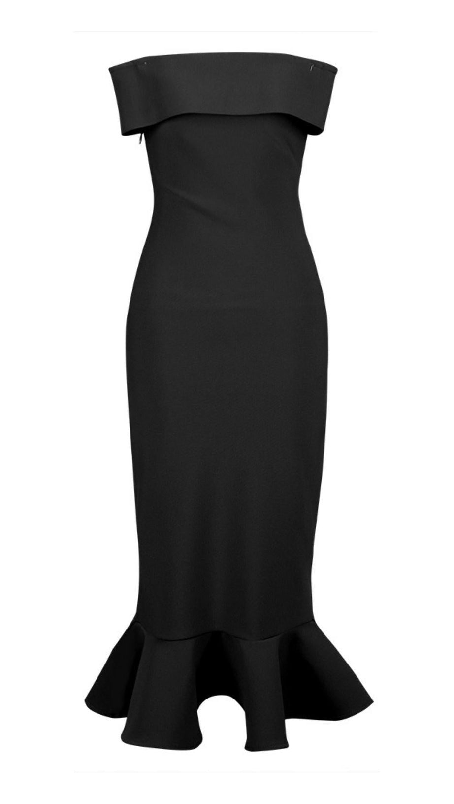 Figurbetontes, trägerloses MIDIKLEID